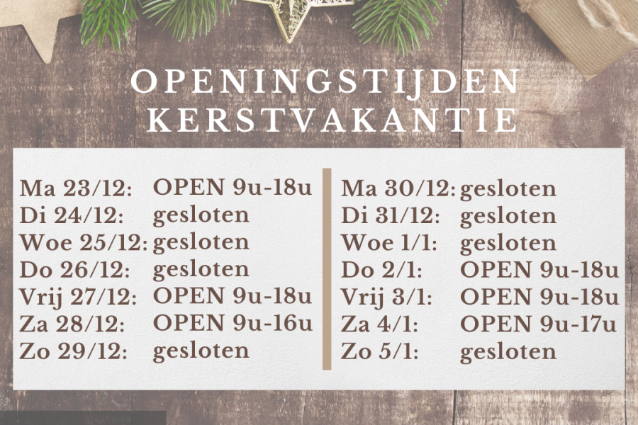 Openingstijden kerst